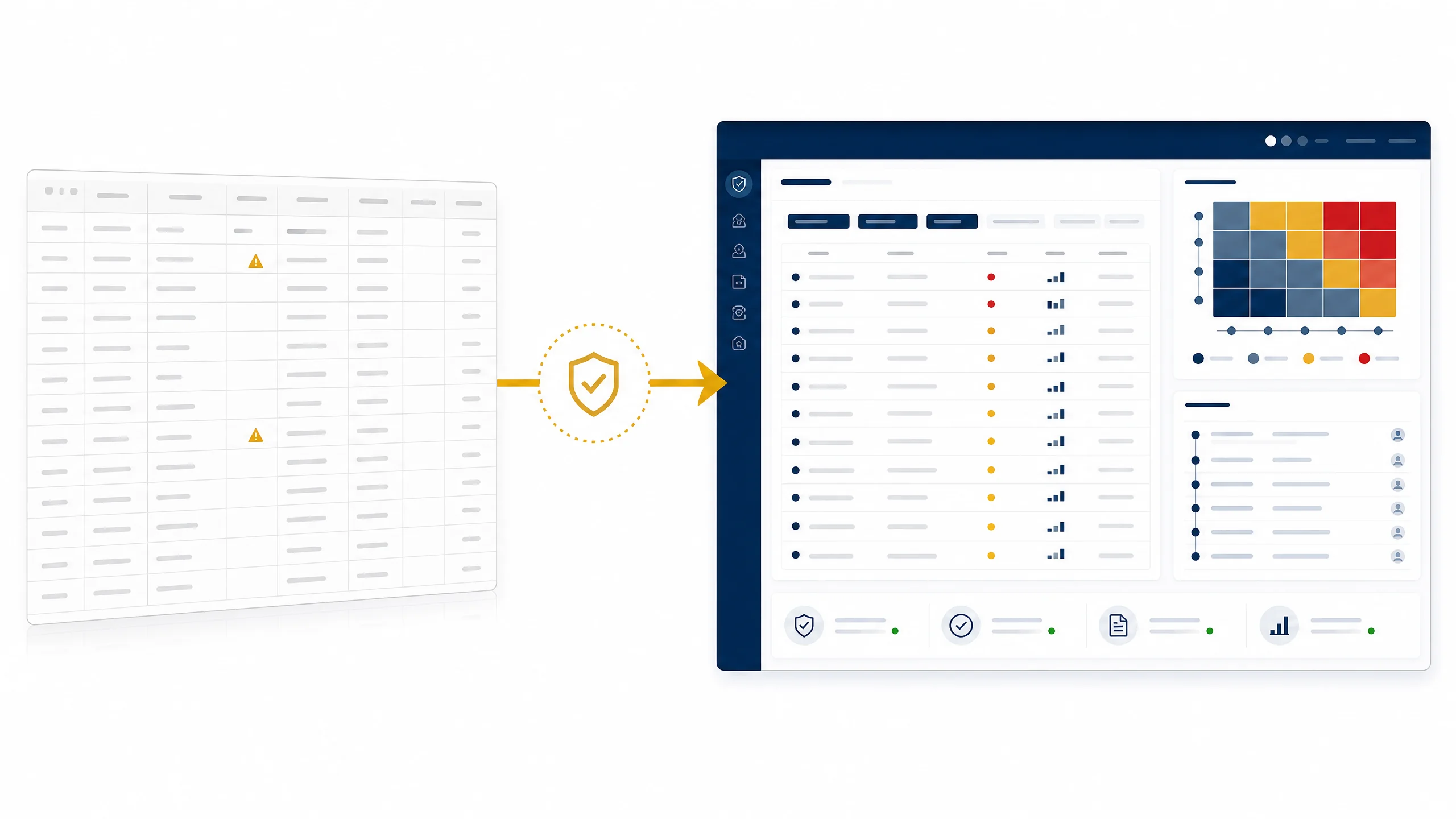 Excel risk register migration illustration